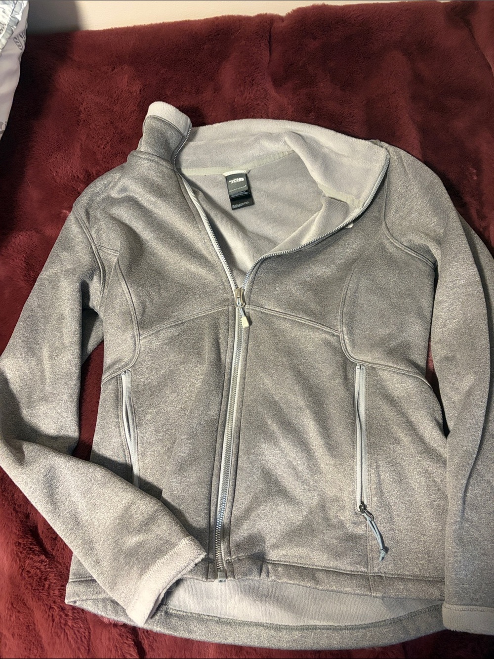The North Face Light Gray Sherpa Fleece Jacket
